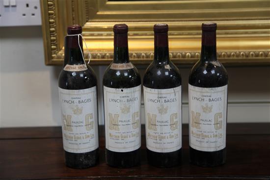 Thirteen bottles of Chateau Lynch-Bages, 1961 (12) shipped & bottled by Matthew Gloag & Son and 1982 (1).